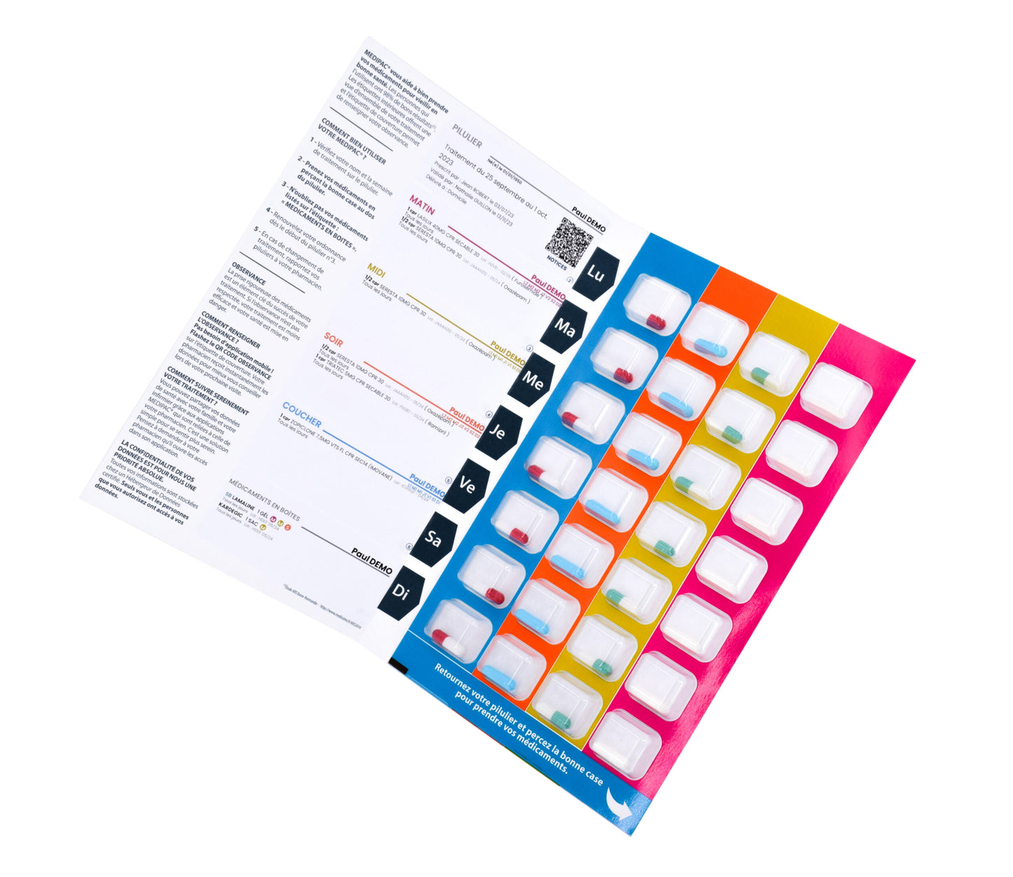 Coffret Medipac 12 piluliers, 3 mois de traitement